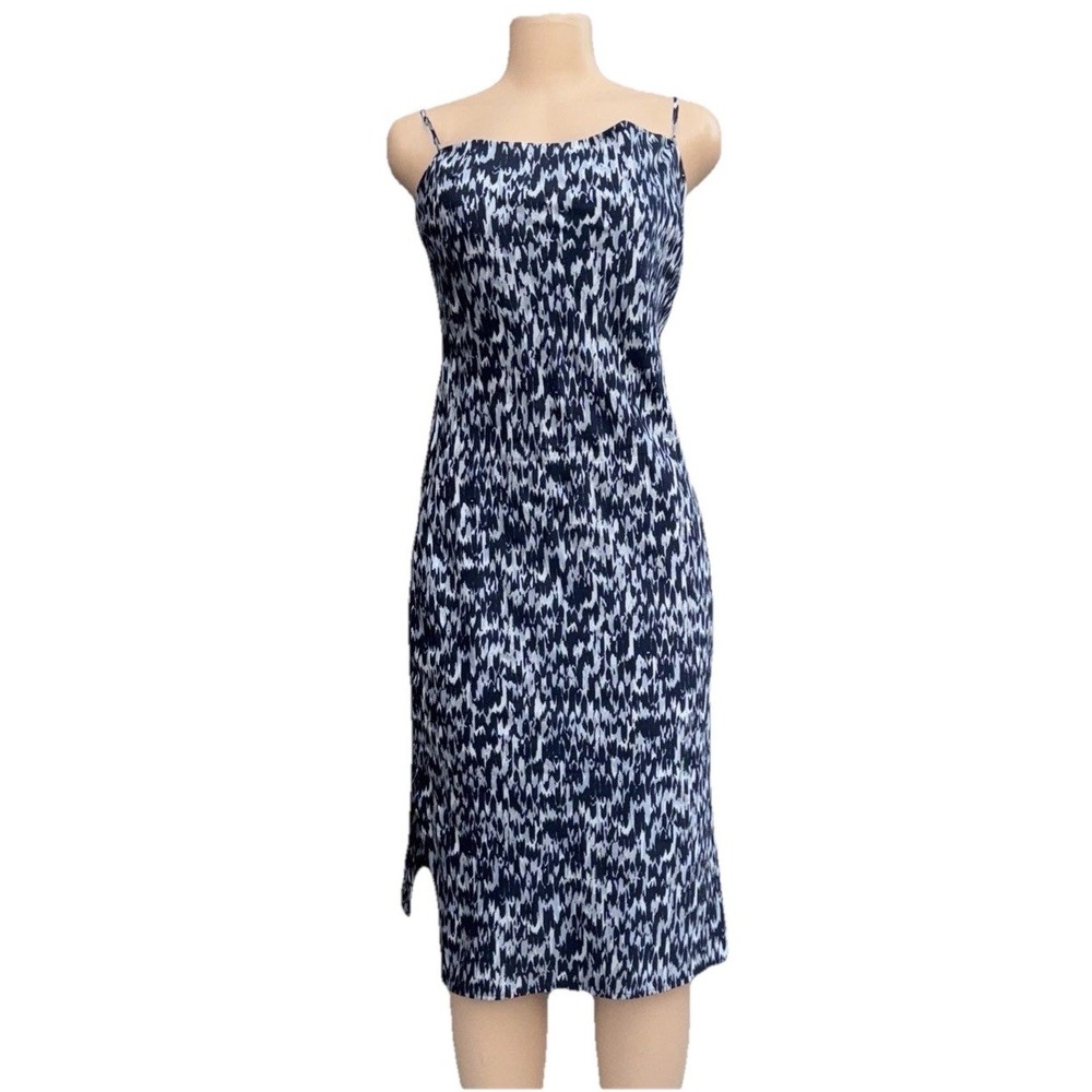 Express Satin Women   M  Midi Slip Dress Black‎ Grey Cowl Neck Side Slits New
